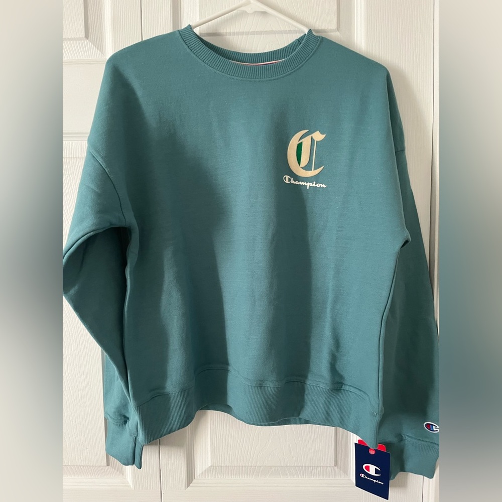 WOMENS SMALL TEAL CHAMPION CREWNECK